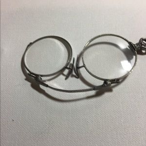 Vintage Pince-Nez Glasses with silver tone frame